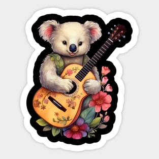 Koala With Acoustic Guitar Sticker